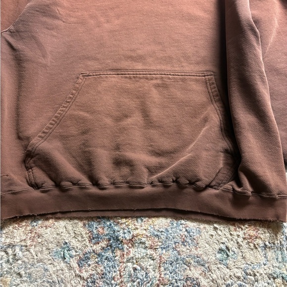 Vintage 90s Nike Brown Center Swoosh Pullover Hoodie Large - Picture 6 of 10